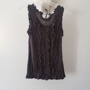 Mystree women's medium grey ruffle tank top